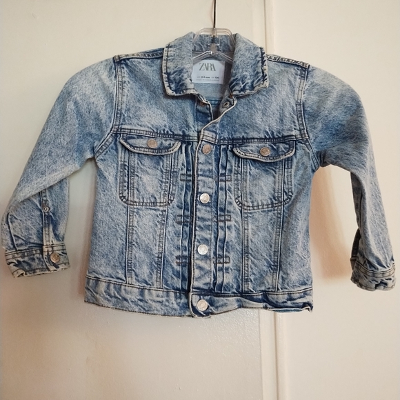 Zara Kids' Blue Denim Distressed Jean Jacket Size 3 - 4 years - Picture 4 of 14